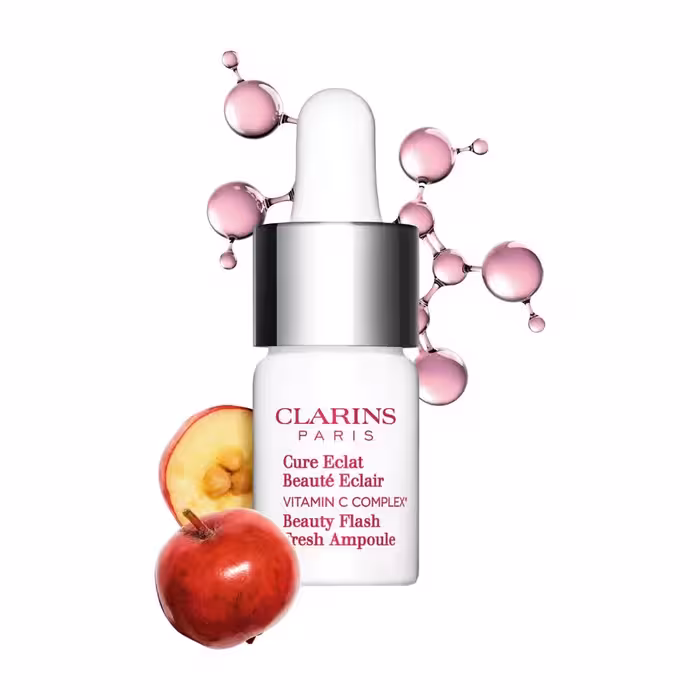 آمپول روشن کننده ویتامین سی کلارنس ( CLARINS – Beauty Flash Fresh Ampoule Vitamin C Shot )