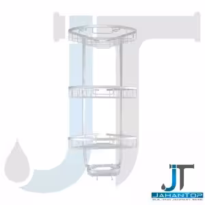 سه گوش حمام 3 طبقه آلومینیوم مدل زاگرس سفید