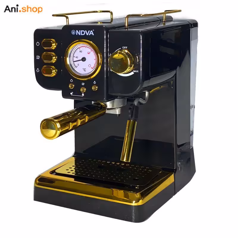 اسپرسو ساز کلاسیک 20 بار مشکی طلایی مدل NDVA ncm-161exps