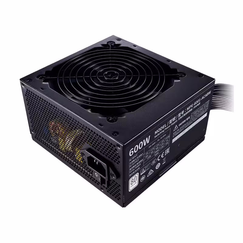 منبع تغذیه کامپیوتر کولر مستر مدل MWE 600 V2 با توان 600 وات
