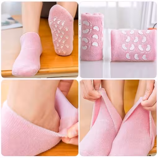 جوراب سیلیکونی ژله ای ترک پا Cracked leg jelly socks – صورتی