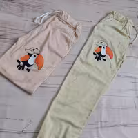 شلوار دم پا کت اسپورت نوجوانه طرح کلاغ(فری سایز تا 44)