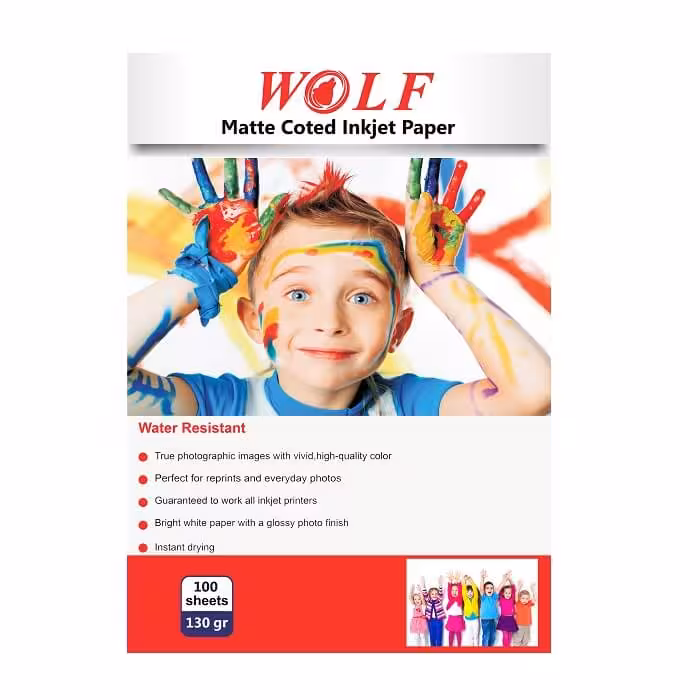 کاغذ کتد 130 گرمی ولف سایز A4