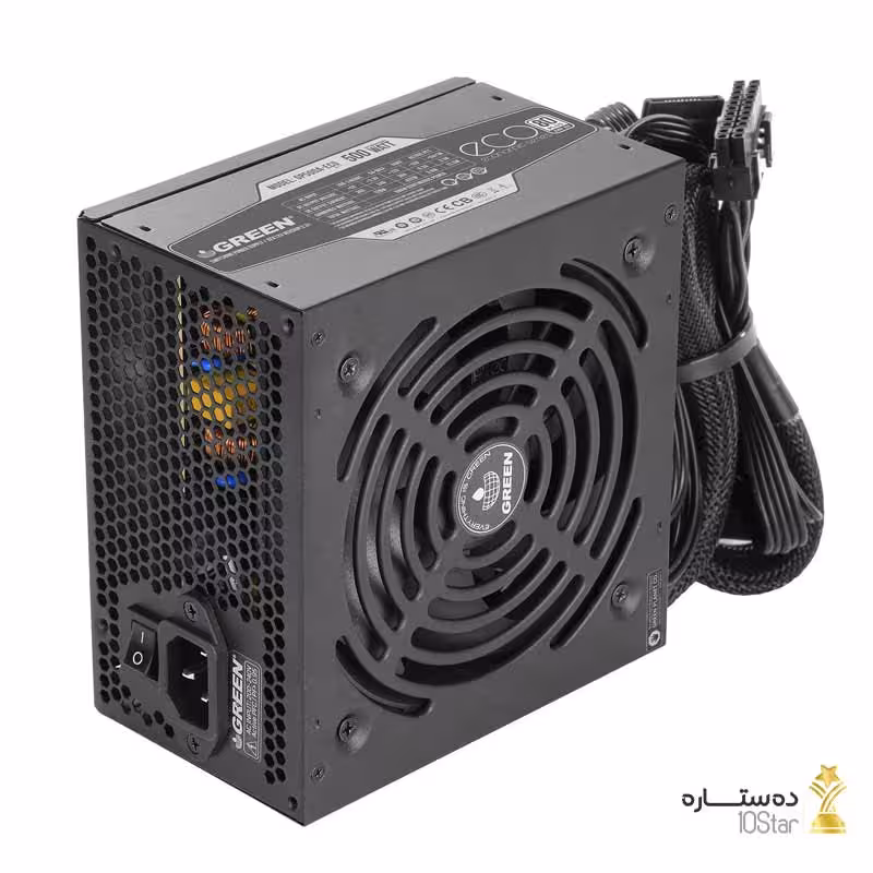 منبع تغذیه کامپیوتر گرین مدل  GREEN GP 600A-ECO Rev3.1