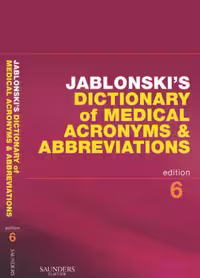 خرید و دانلود نسخه کامل کتاب Jablonski's Dictionary of Medical Acronyms and Abbreviations, 6th Edition