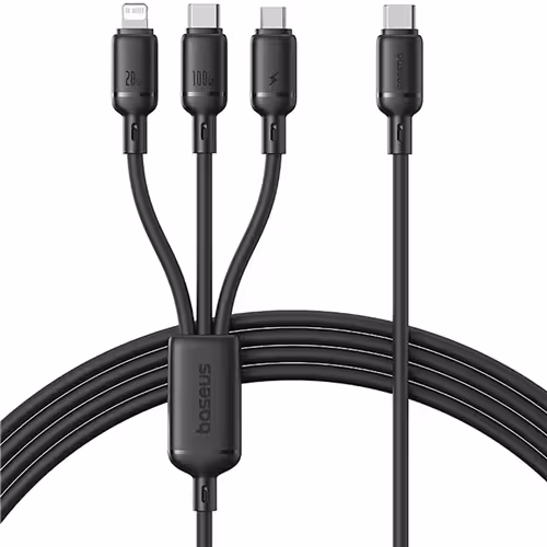 کابل سه سر 100 وات فست شارژ بیسوس Baseus Silky One-for-Three CB000166