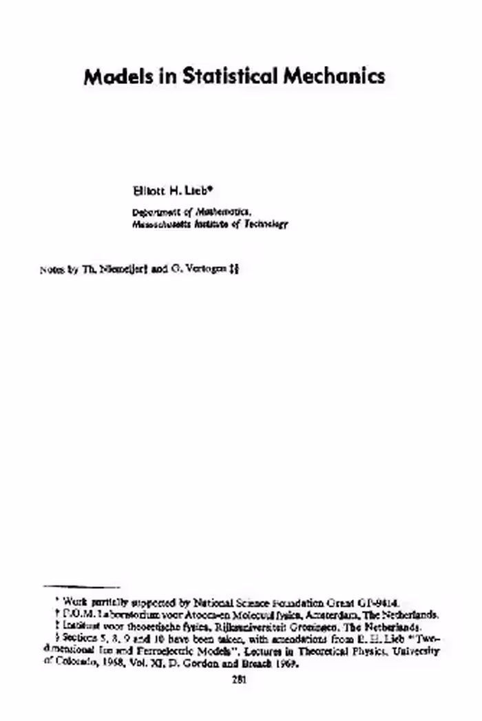 خرید و دانلود نسخه کامل کتاب Models in statistical mechanics