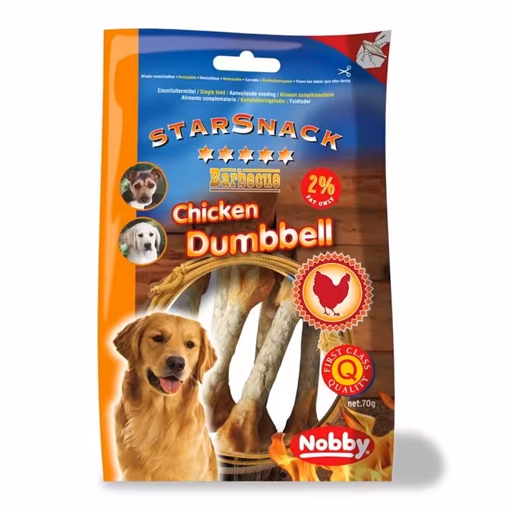تشویقی سگ نوبی دمبلی طعم مرغ Nobby Star Snack Chicken Dumbbell