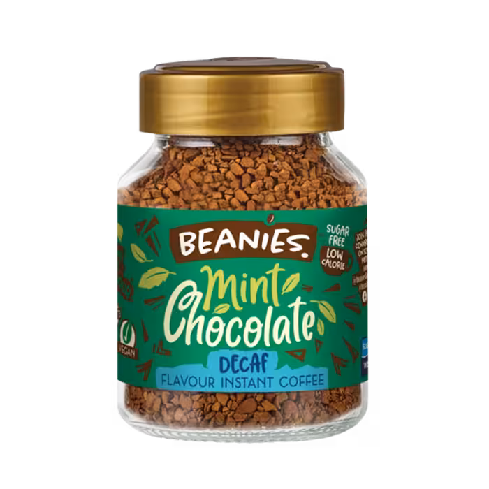 قهوه فوری بدون کافئین شکلات نعناع بینیس Beanies وزن 50 گرم