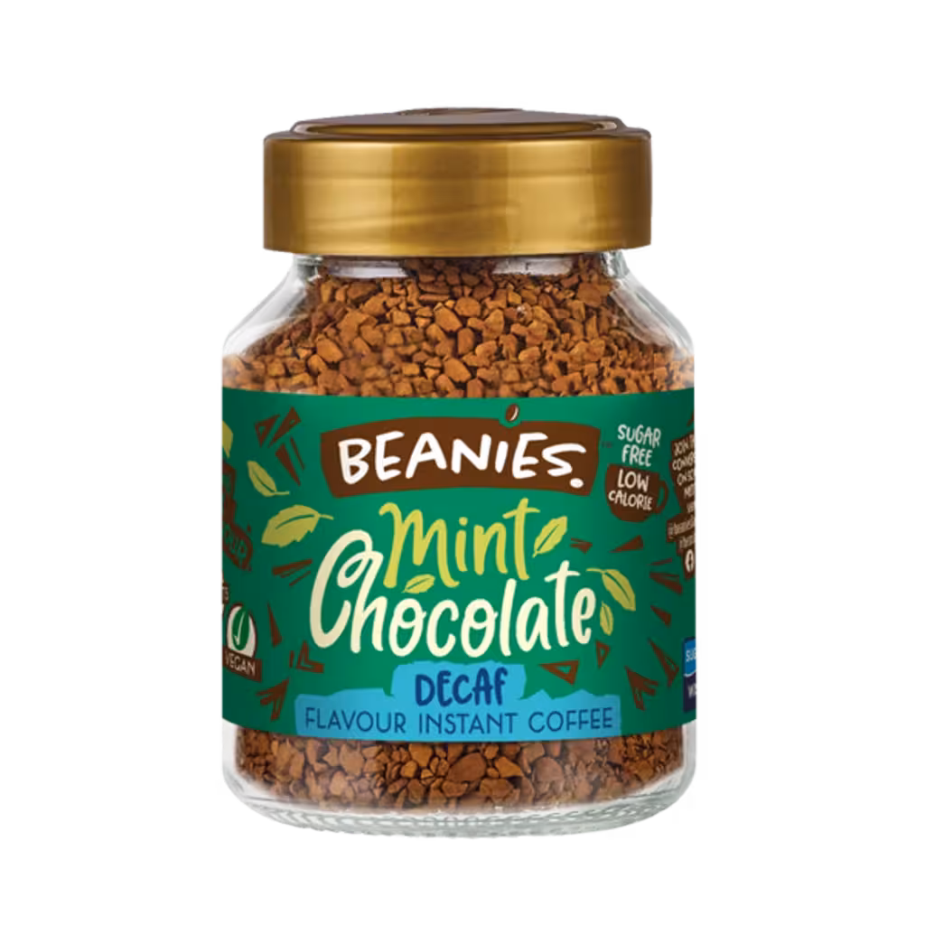 قهوه فوری بدون کافئین شکلات نعناع بینیس Beanies وزن 50 گرم