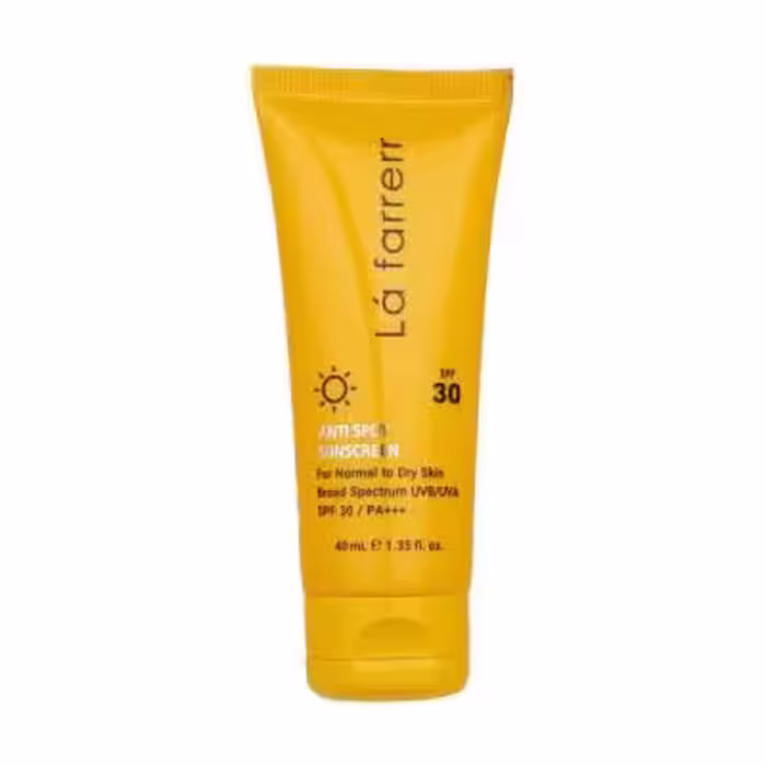 کرم ضد آفتاب و ضدلک بی‌رنگ لافارر مدل SPF30، مناسب پوست‌های خشک و معمولی، حجم 40 میلی‌لیتر