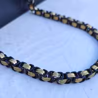 زنجیر بیزانس مردانه 8 میل طلایی مشکی