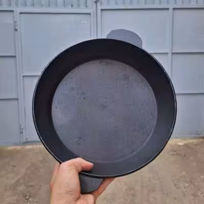 ماهیتابه سه خط چدنی اصل بدون روکش شیمیایی