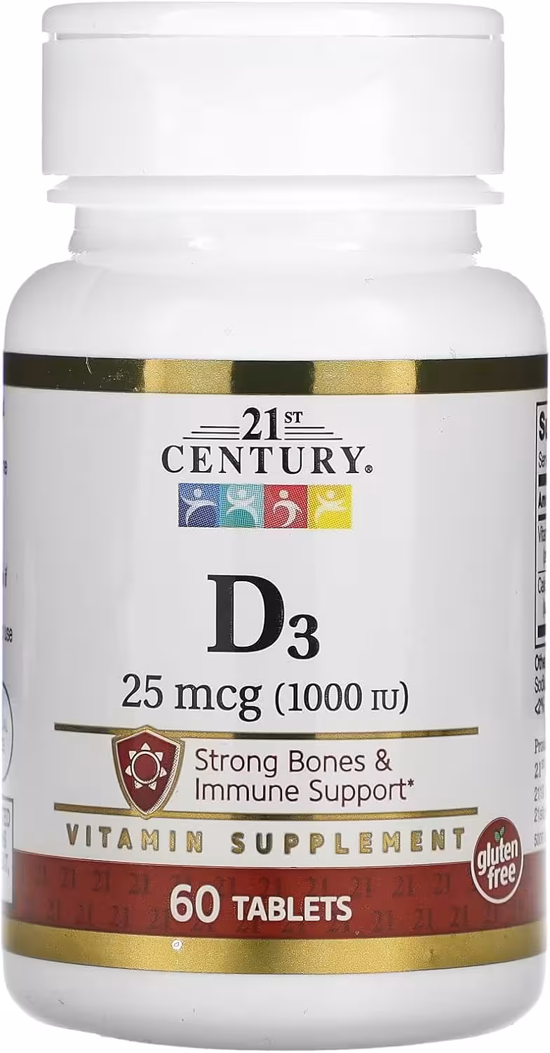 ویتامین دی سنتری 21st Century Vitamin D3 25mcg (1000 IU)