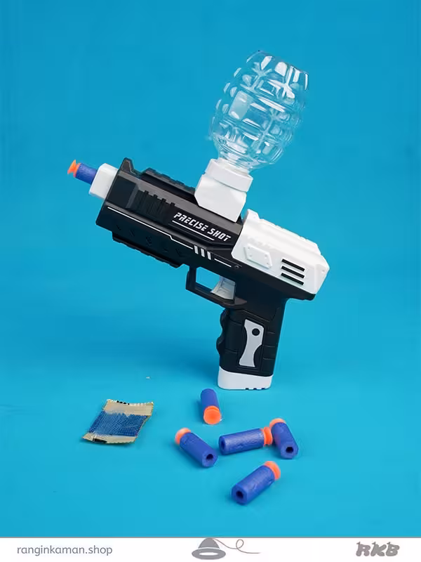 تفنگ تیر ژله ای سفید مشکی Black and white jelly gun