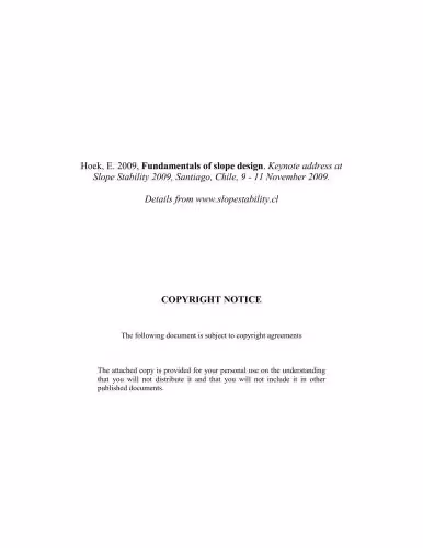 خرید و دانلود نسخه کامل کتاب Fundamentals of slope design