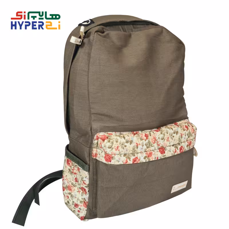 کوله پشتی زیماژ کد K022 طرح زمینه سدری-گل کرمیZimage