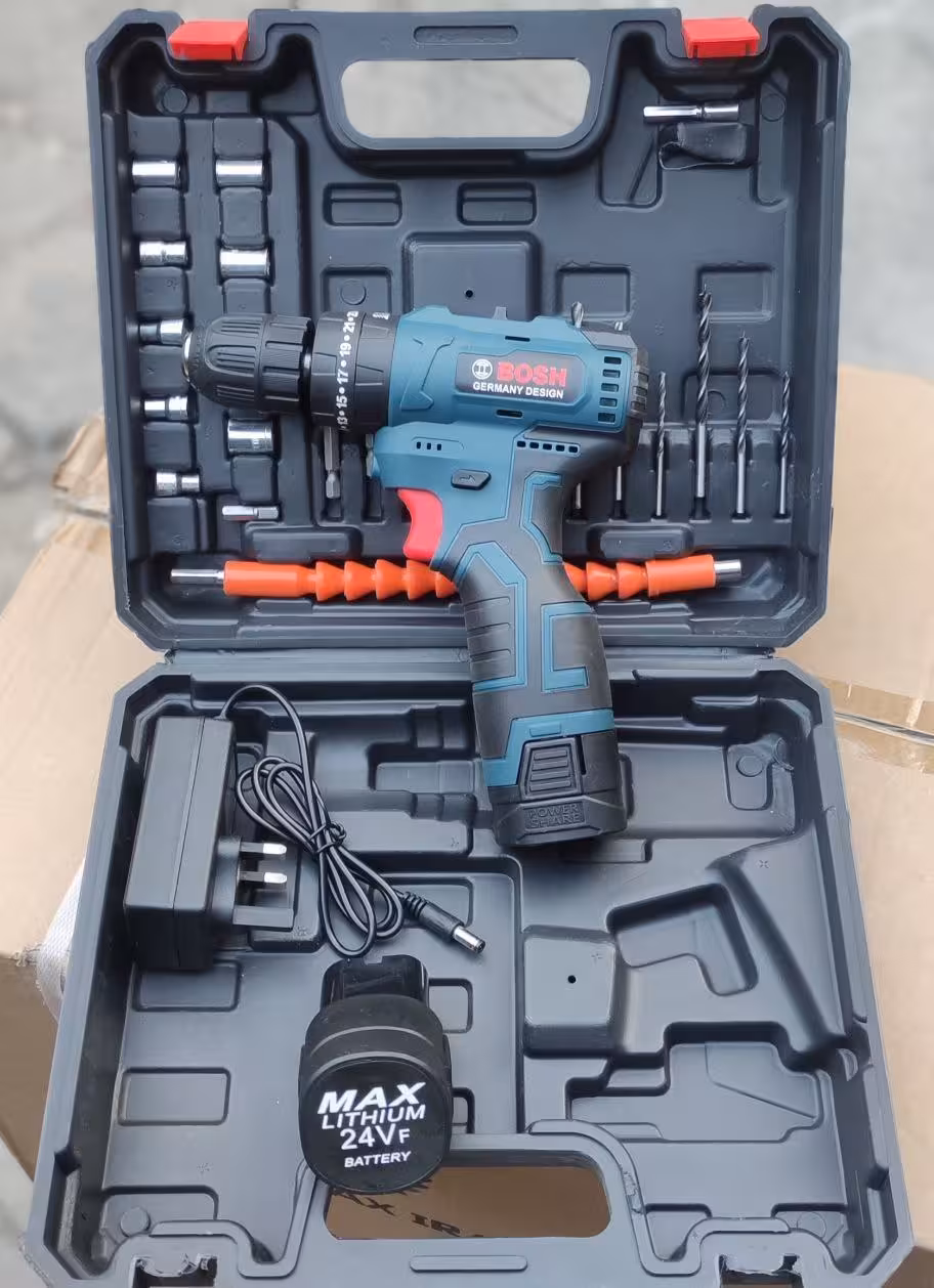 دریل شارژی 24 ولت براشلس طرح بوش مدل 24w