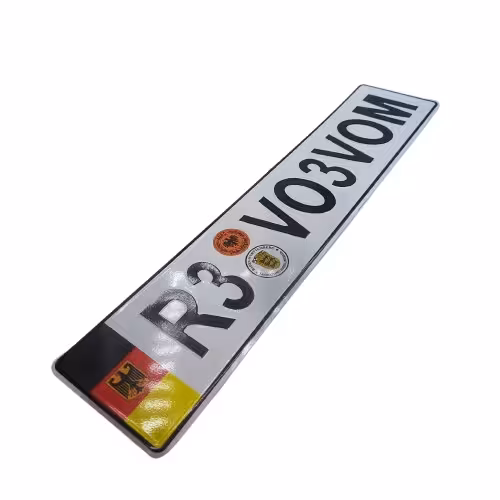 پلاک اسپرت خودرو طرح R3 بغل آلمان (بسته 2 عددی)