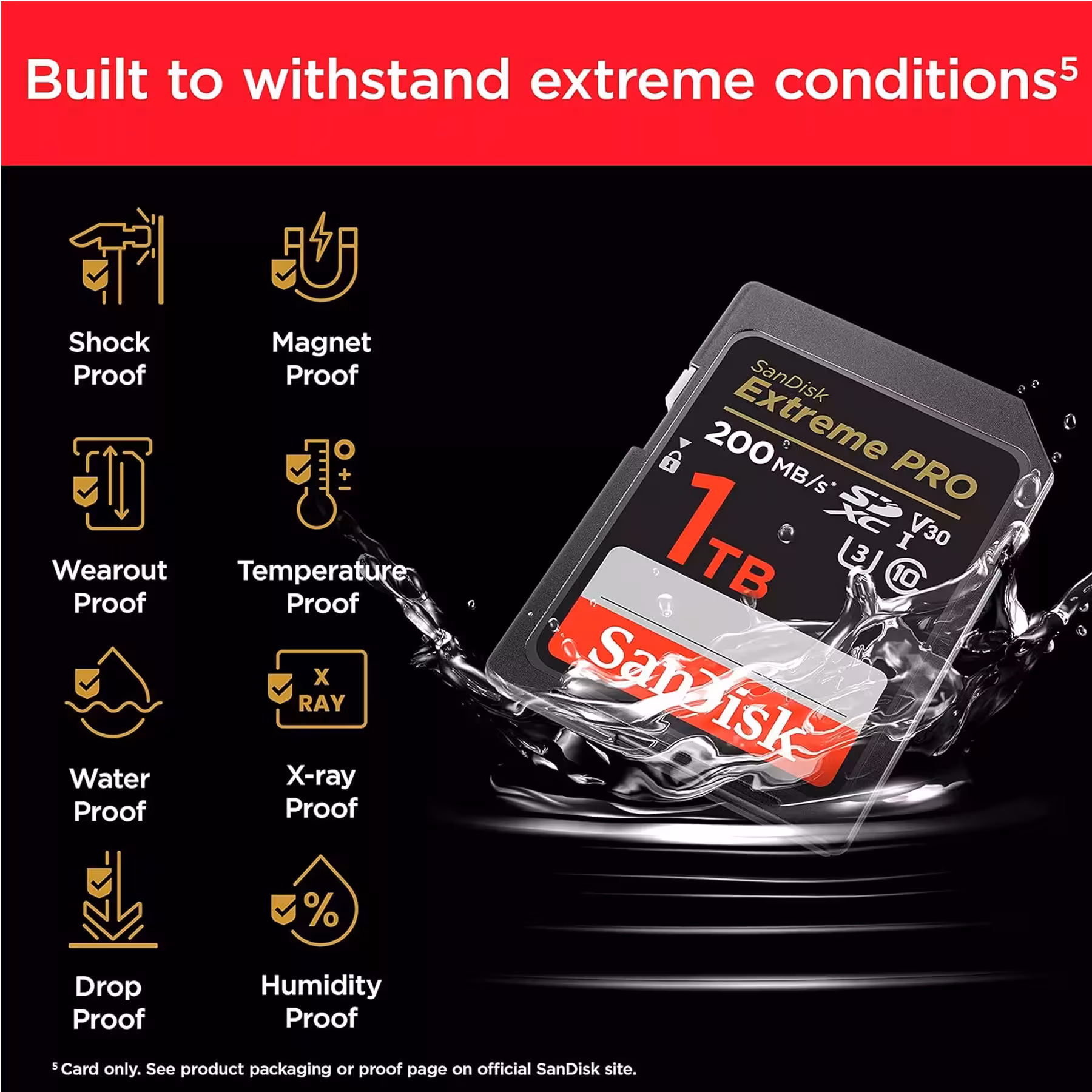 کارت حافظه SDXC سن دیسک مدل Extreme Pro V30 کلاس 10 استاندارد UHS-I U3 سرعت 200mbps ظرفیت 1 ترابایت