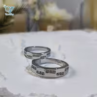 حلقه ست نقره طرح طلاسفید نگین دار کد 3457