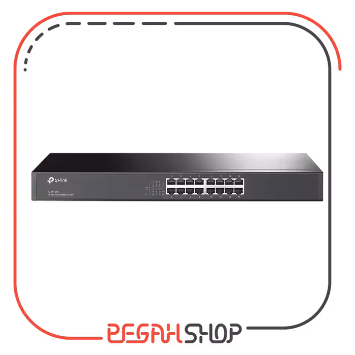 سوییچ 16 پورت مگابیتی و رکمونت برند TP-Link مدل TL-SF1016