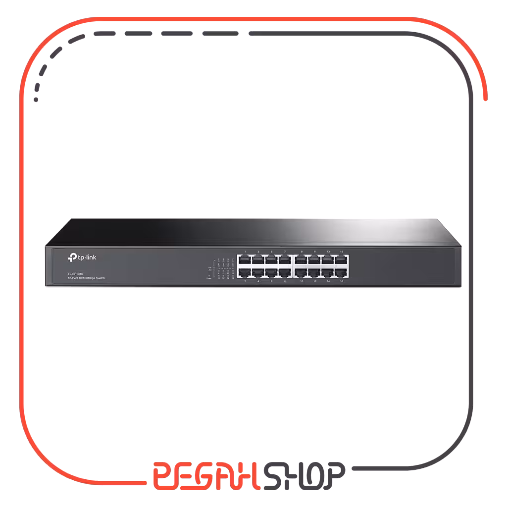 سوییچ 16 پورت مگابیتی و رکمونت برند TP-Link مدل TL-SF1016