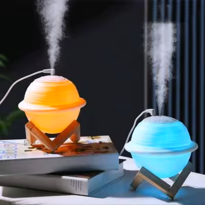 چراغ خواب طرح سیاره زحل لمسی دارای بخور سرد وارداتی