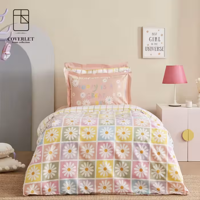 روتختی دخترانه صورتی طرح گل مدل Young Great Day