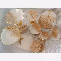 ظروف پذیرایی رزینی 6نفره جهیزیه عروس بابونه