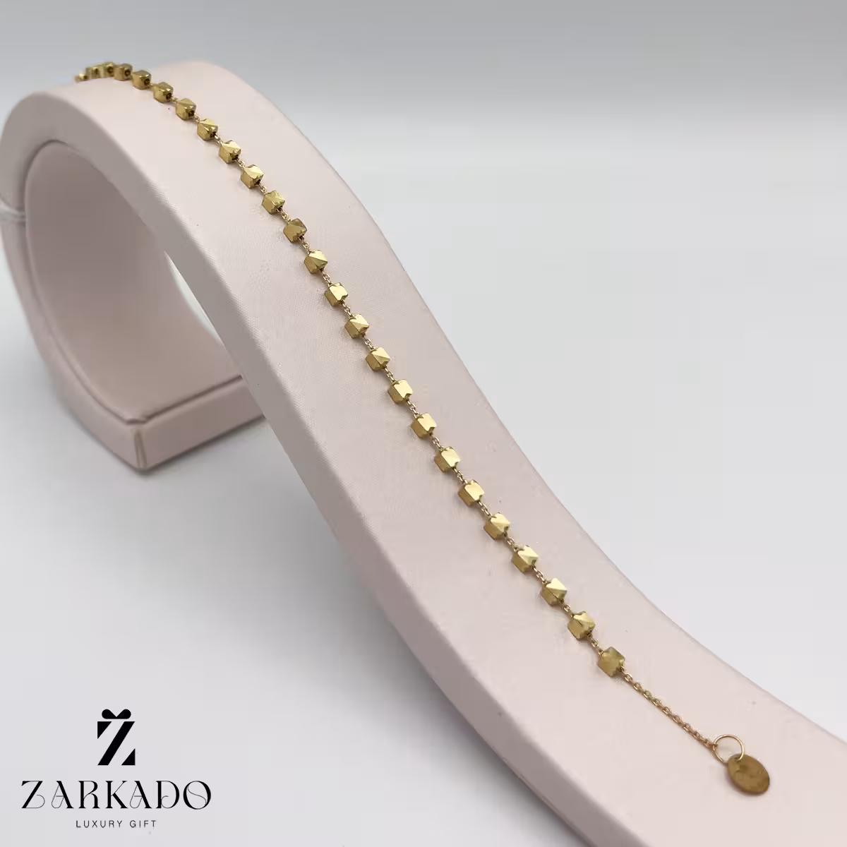 دستبند طلا مکعبی زرد کد B15584
