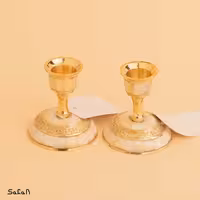 شمعدان جفت برنج و صدف 5257