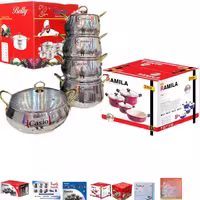 سرویس قابلمه 10 پارچه کاسیو درب پیرکس قپه طلا براق