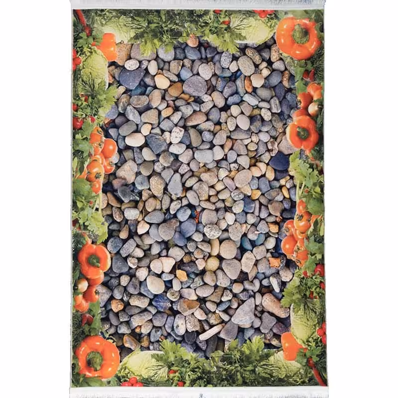 فرش مدرن طرح باغچه و سنگ