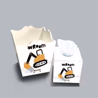 ست سطل و جا دستمال چوبی کودک طرح پسرانه جرثقیل کد A3040