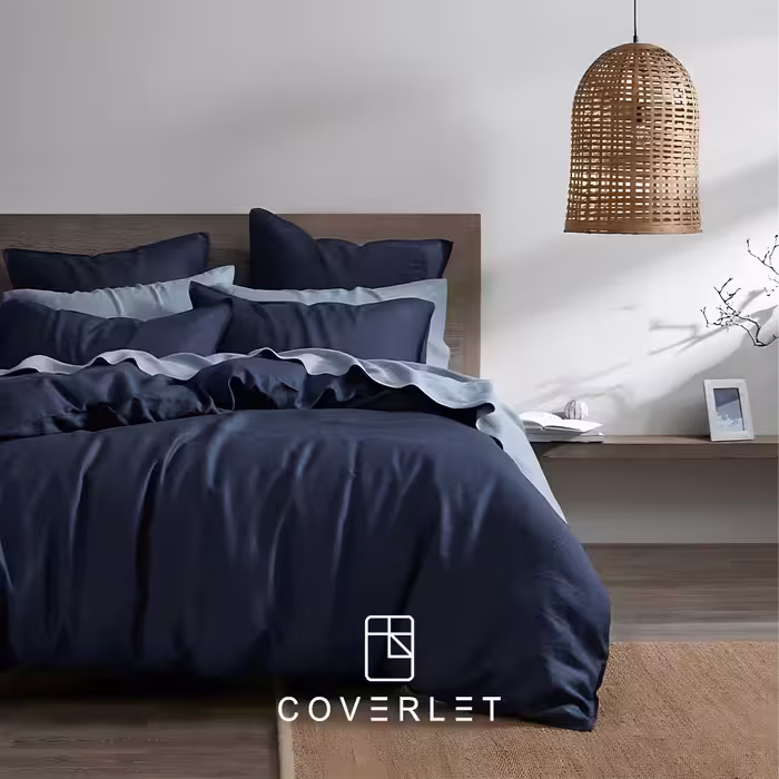 روتختی سرمه‌ای طوسی ساده 9‌تکه کاوری