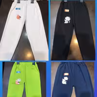 شلوارراحتی بچگانه 2سال تا6ساله قد50تا70 پنبه سوپر فول کیفیت قد از کمر تا مچ پا50-60-70سانتی متر چهاررنگ داره خالص پنبه 