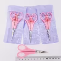 قیچی آرایشی ژانومه سر صاف صورتی اعلا (بسته 6 عددی)