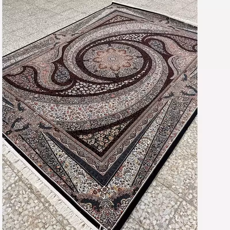 فرش ماشینی کاشان700شانه آکرلیک طرح کهکشان سرمه 9متری(باارسال رایگان)