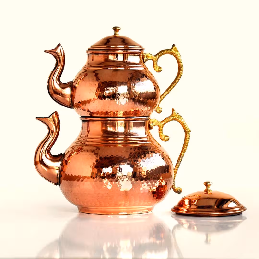 کتری و قوری ترک مسی کد 102136