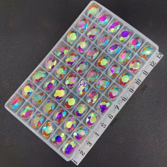 سنگ بیضی 10 در 14 ( هفت رنگ ) ورق 48 عددی