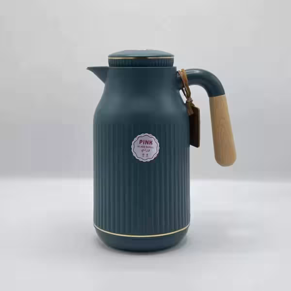 فلاسک چای 1 لیتر دسته چوبی جرمکس سبز 2131