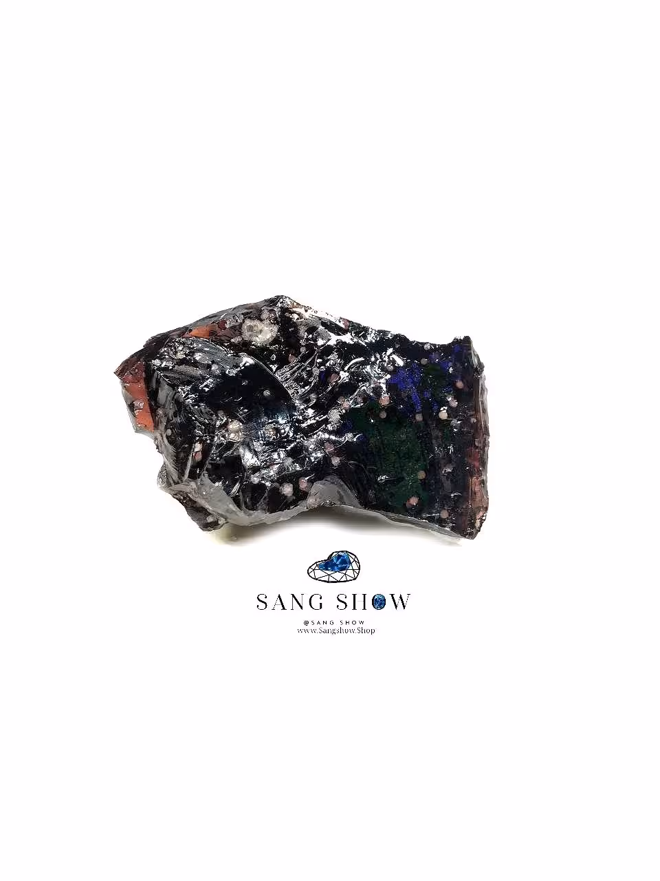 سنگ ابسیدین سرخ دانه برفی نمونه استثنایی و اصل و معدنی S1780