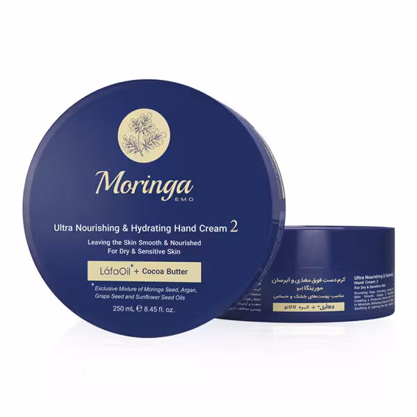 کرم دست فوق مغذی و آبرسان مورینگا مناسب پوست خشک و حساس حجم 250 میل