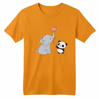 تی شرت آستین کوتاه بچگانه مدل فیل کد 10 رنگ پرتقالی