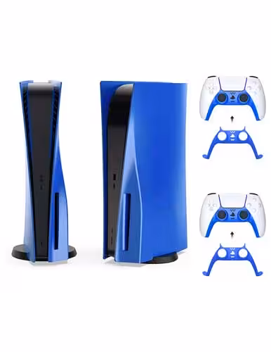 فیس پلیت PS5 درایودار با قاب کاور دوال سنس رنگ آبی