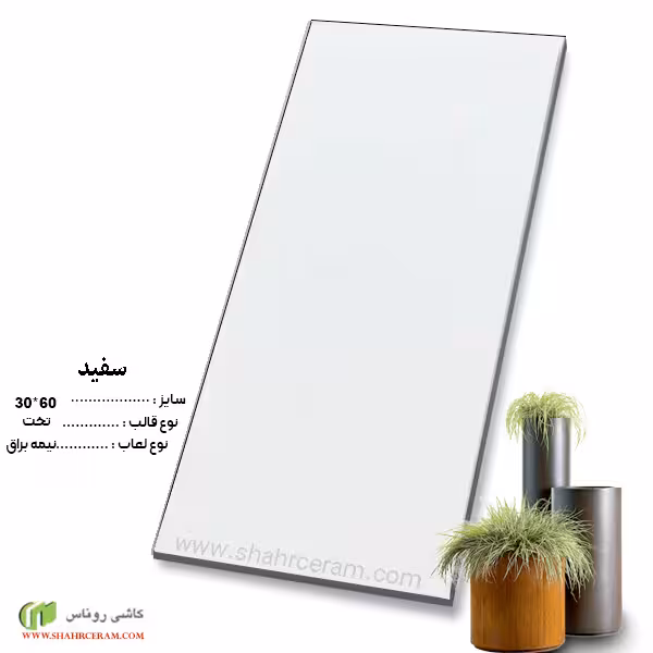 سرامیک سفید 60*30 کاشی روناس