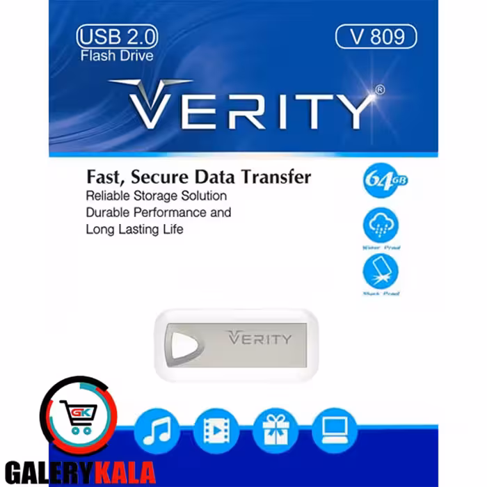 فلش مموری USB2 وریتی مدل V809 ظرفیت 64 گیگابایت
