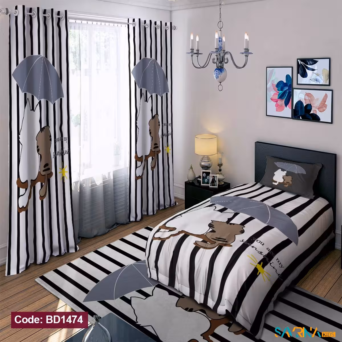 ست اتاق خواب طرح گربه کوچولو کد BD1474