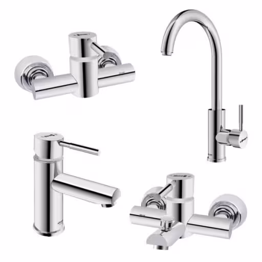 ست شیرالات شودر مدل موناکوپلاس کروم